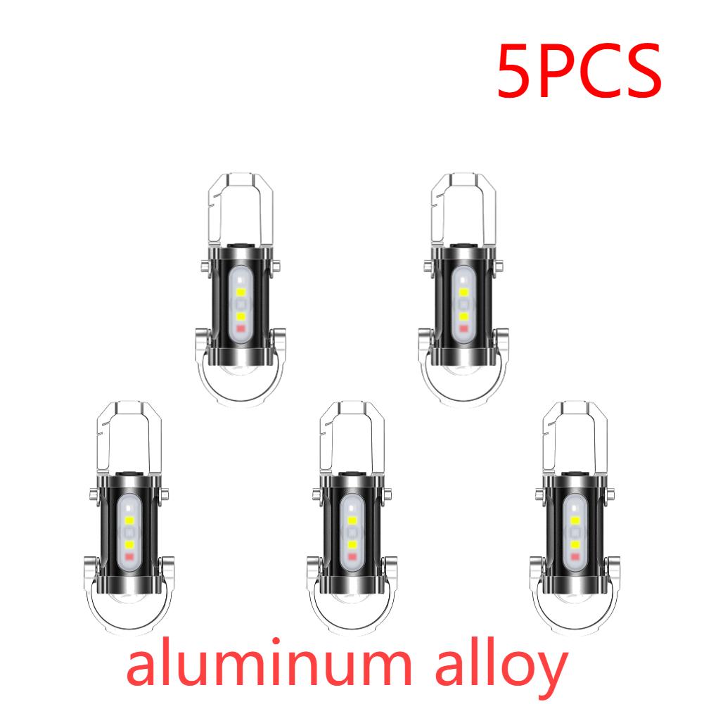 Rechargeable Keychain Flashlights 800 Lumens COB LED Work Light 7 Modes Emergency Keychain Light for Walking Hiking Emergency