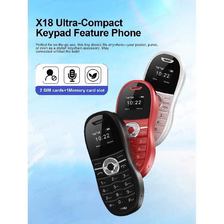 SERVO X18 Car Style Mini Mobile Phone Magic Voice Blacklist Call Recording Bluetooth Dial 2G Super Small Cellphone 2 SIM Standby