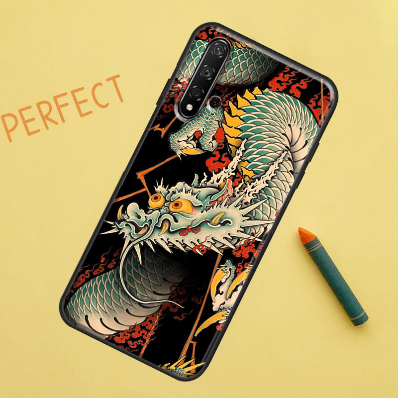 Chinese Style Crane Dragon For Huawei Nova 5T 9 10 SE 7i 8i 11i 12i Y60 Y61 Y70 Y72 Y73 Y90 Y91 P20 P30 P40 Lite Case