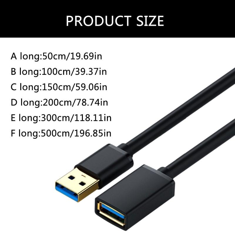 USB 3.0 A To A Extension Cord with Copper Connectors USB Extension Cable for USB Drive
