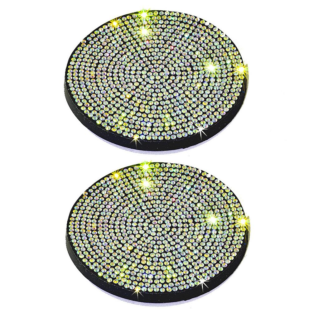 

Pack of 2 PVC Plastic Automobile Cup Bottle Holder Mat Portable Circular Waterproof Reusable Anti-skid Pad Accessories