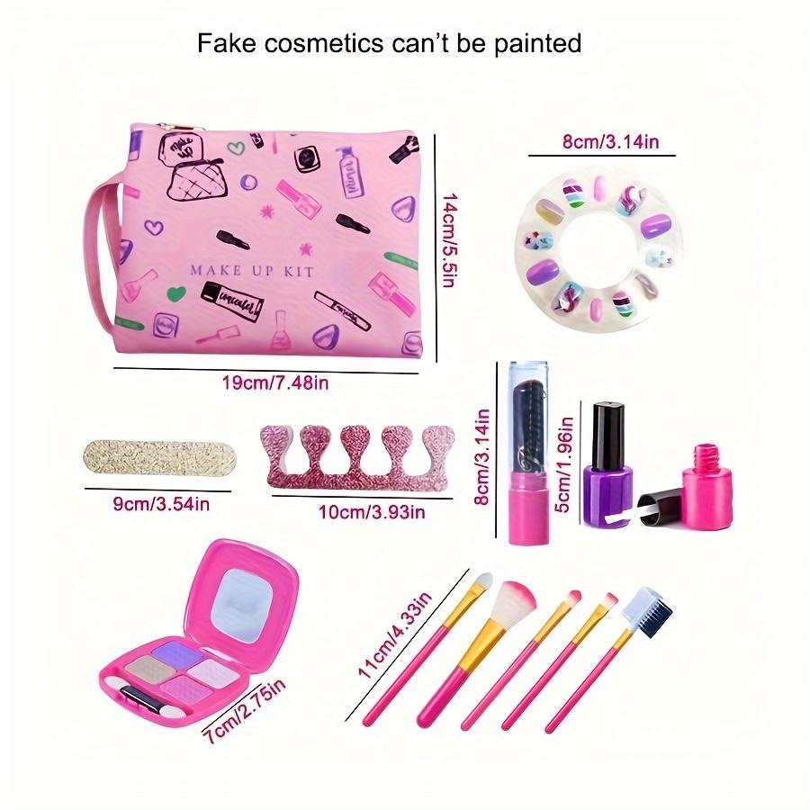 

Pretend Makeup Kit For Girls With Cosmetic Bag Toy Makeup Playhouse- Cellphone Travel Set, Nail Beauty Set Lipstick Fun Game