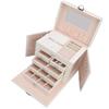 Synthetic Leather Huge Jewelry Box Large Capacity Multi Layers White European Style Jewelry Box