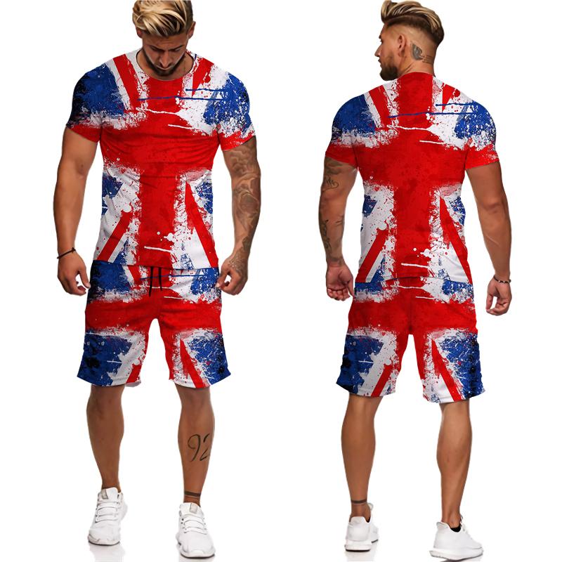 

Летняя красочная футболка с 3D принтом флага/шорты/костюм для мужчин и женщин с коротким рукавом, забавная уличная одежда, комплект из двух предметов, повседневный спортивный костюм в стиле хип-хоп 4XL