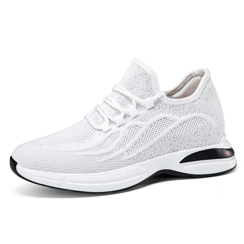 Summer Mesh Breathable Heightening Shoes Men Casual Sneakers Breathable Lace Up Sports Shoes 4/6/8CM Leisure Height Shoes 37-43