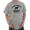 Le bonheur c'est aimer un Pitbull Maman Papa de Chien T-shirt à Col Rond pour Femme ou Homme
