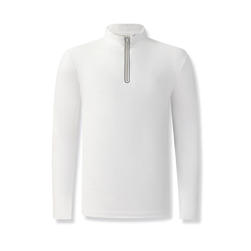 Fila Golf Series Casual Sports Fresh Clean Simple Style Elastic Comfortable Long Sleeve T-Shirt Men Tops Jade-White A11M545221FWT