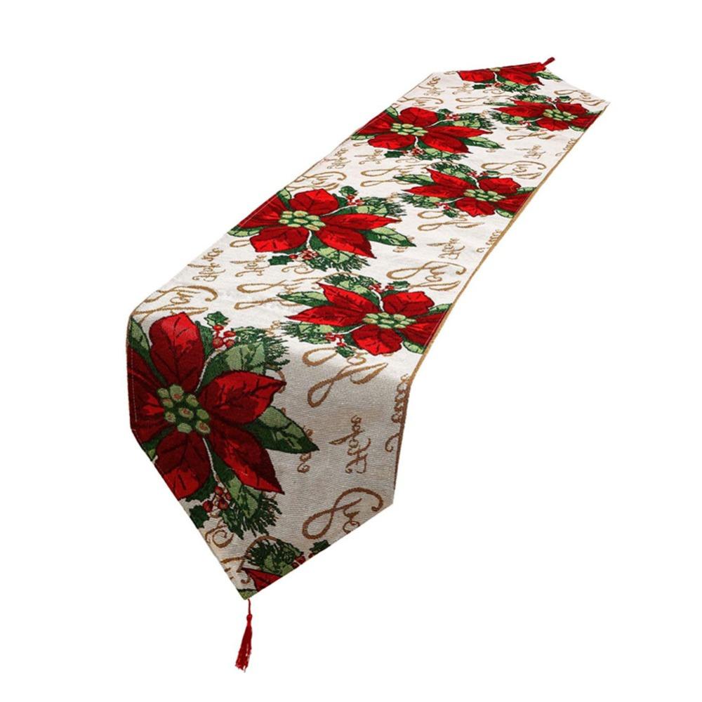 Snowman Printed Christmas Table Runner Long Santa Claus Tablecloth Xmas Desktop Decoration  Event