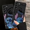 Cartoon Disney Stitch Black Soft Phone Cover Case for Samsung Galaxy A50 A04 A40 A16 A10 A12 A05 A20 A13 A30 A15 A06 A70 A17