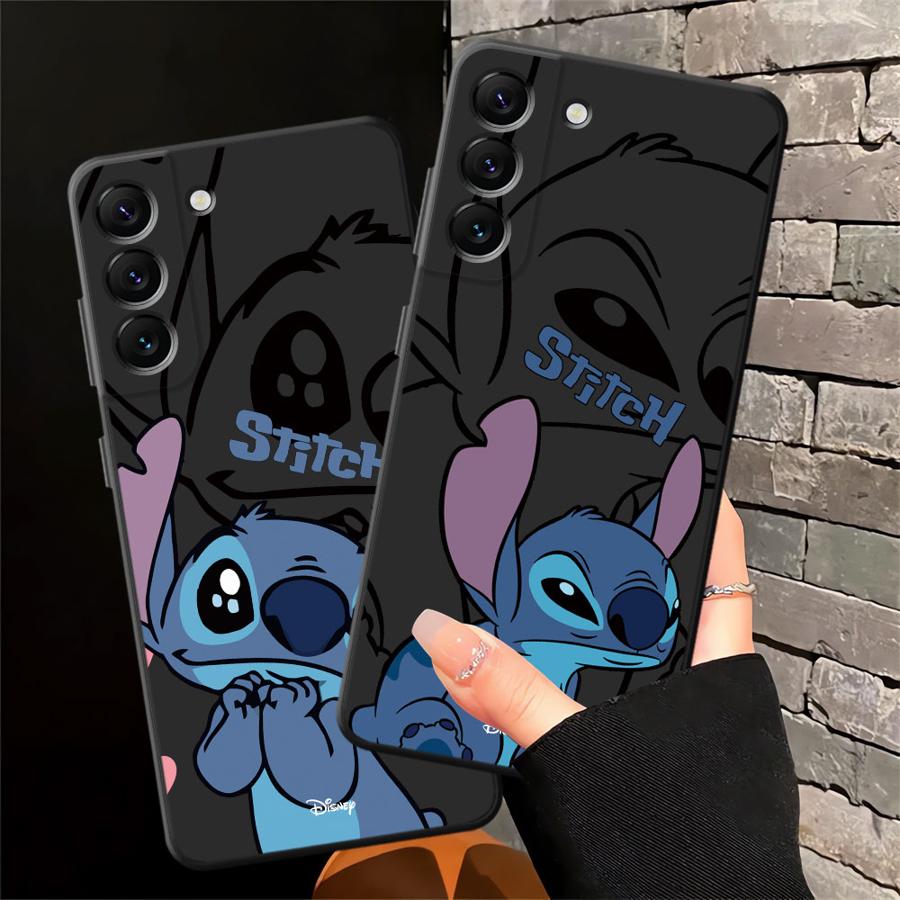 Cartoon Disney Stitch Black Soft Phone Cover Case for Samsung Galaxy A50 A04 A40 A16 A10 A12 A05 A20 A13 A30 A15 A06 A70 A17