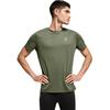 Einfarbiges lässiges Rundhals-Pullover-Kurzarm-T-Shirt für Herren, Oberteile, Grün 1ME10430858