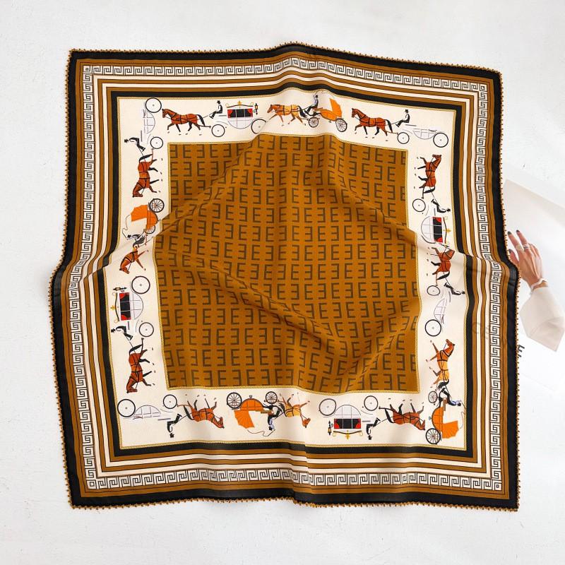 100% Silk Crepe Square Scarf Women Fashion Office Decorative Lace Neckerchief