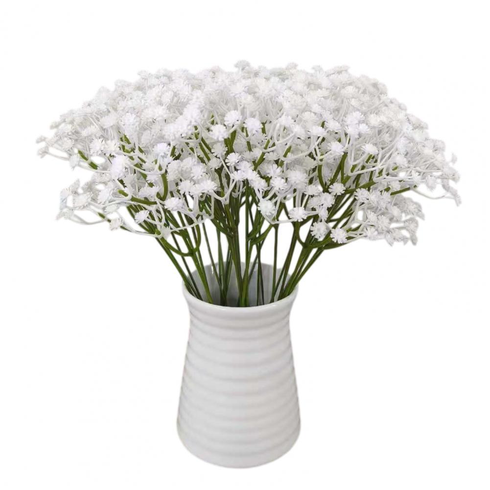 Home Garden Floral Accents 10pcs Artificial Baby Breath Flowers Bouquet Bendable Gypsophila Stems for Wedding Party Decor Vase