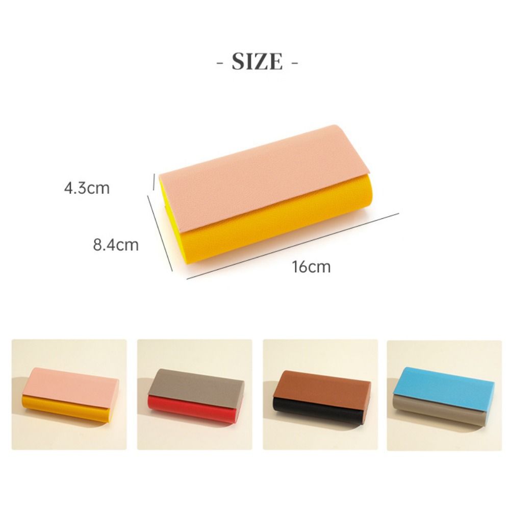 Double Layer Dual- Glasses Case PU Leather 2 Slots Sunglasses Box  For Women Men