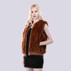 Autumn Winter Fashion Girl 100% Genuine Rex Rabbit Fur Vest Natural Warm Rex Rabbit Fur Gilet Women Real Fur Sleeveless Jacket