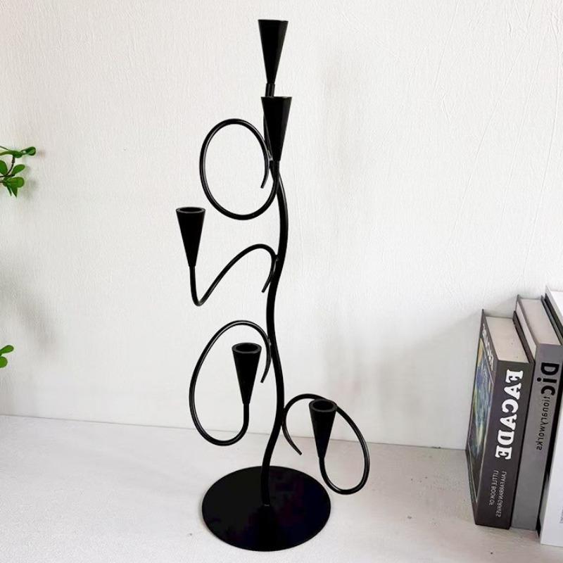 Metal Candle Holders European Luxury Candlestick Modern Restaurant Decor Candle Stick Holder Living Room Decoration Accessories