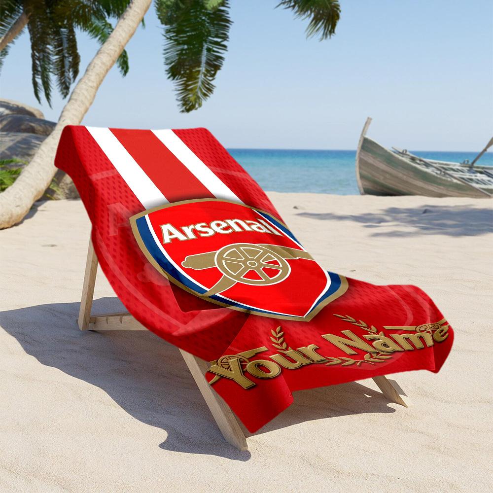 Arsenal F.c. Customize Your Name Beach Towel Super Soft & Absorbent Portable for SwimmingBeachCamping Travel Beach AccessoriesGym