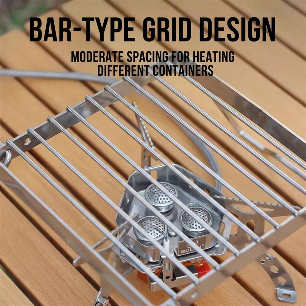 Portable Stainless Steel Stove Stand Foldable Kettle Grill Rack Mini Grid for Outdoor Camping