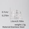 Stainless Steel Adjustable Open Ring - Colorfast Titanium Jewelry