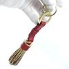 Used Good Quality BURBERRY Leather Tassel chaRM Keychain Tassel