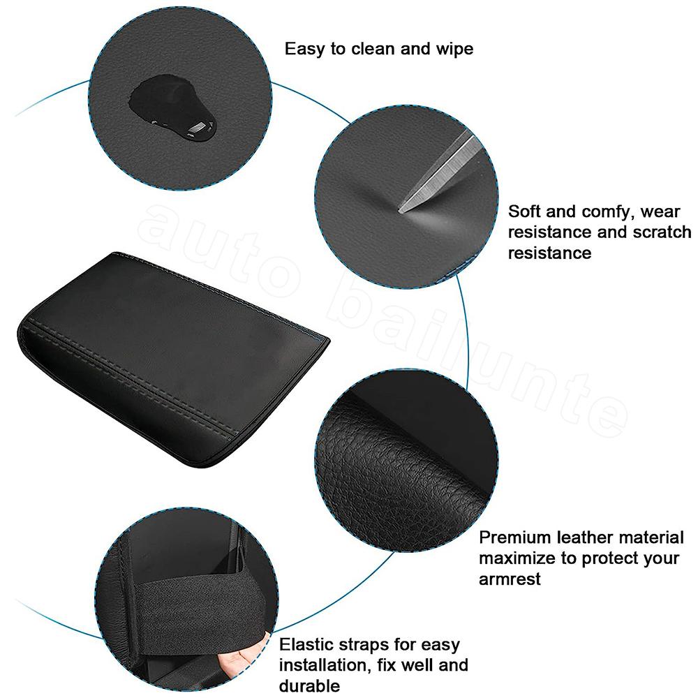 Center Console Armrests Box Cover Anti-Scratch Leather Armrest Protector Pad Decor Accessories Fit for Hyundai Tucson 2022