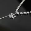 Full Diamond Snowflake Pendant Sweater Necklace Women's Light Luxury Collarbone Chain Clothes with Accessories