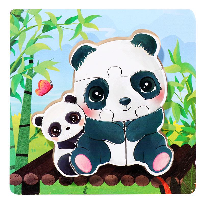 Grenzüberschreitendes 3D Mutter-Kind-Puzzle zur kognitiven Entwicklung, Alter 3-6 - Holzspielzeug-Set für die Früherziehung