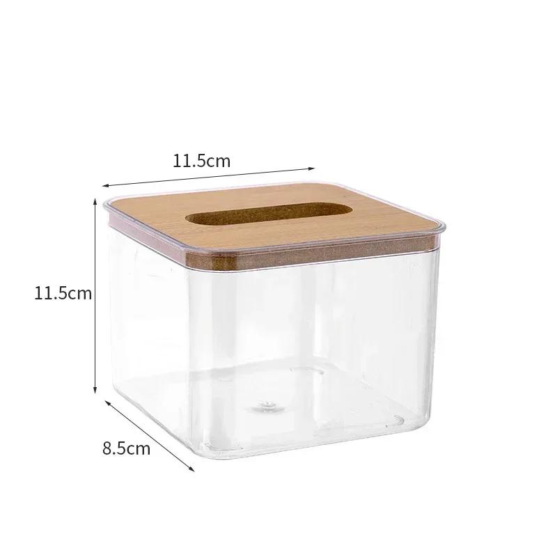 Tissue Box Clear Household Transparent Rectangular Desktop Wooden Tables Napkin Storage Durable And Sturdy Holder Tissue Boxs