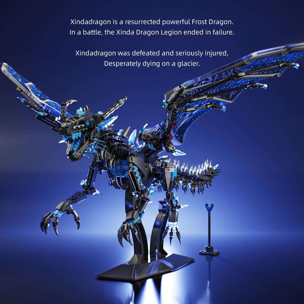Western Mythology Story Toy Warcraft Dragon Spray Fire Dragon Assembled Building Block Model Children's Gift Dinosaur