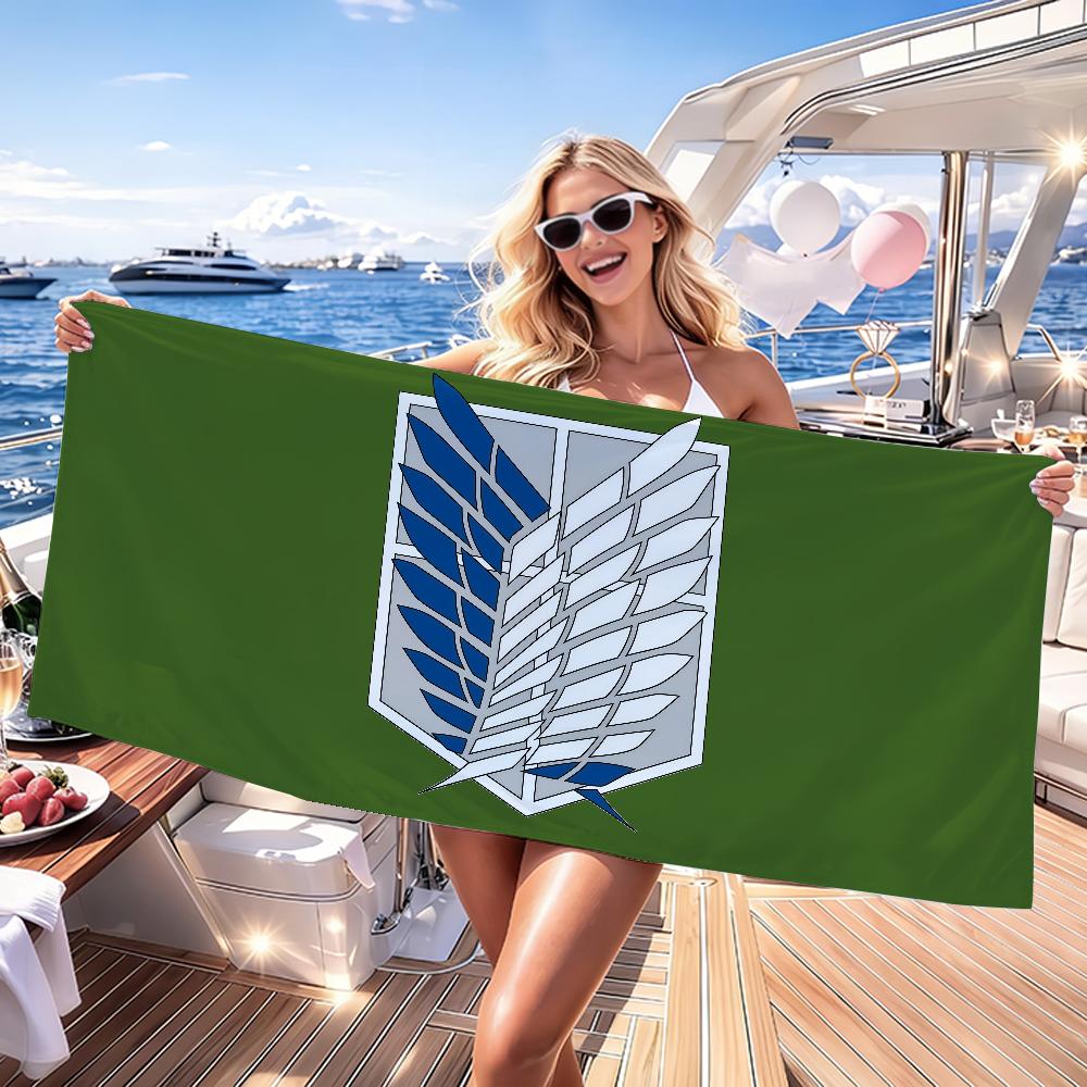 Anime A-Attack On T-Titan Towel Quick Drying Beach Towels Are Suitable For Swimming Pools Camping Yoga And The Gym