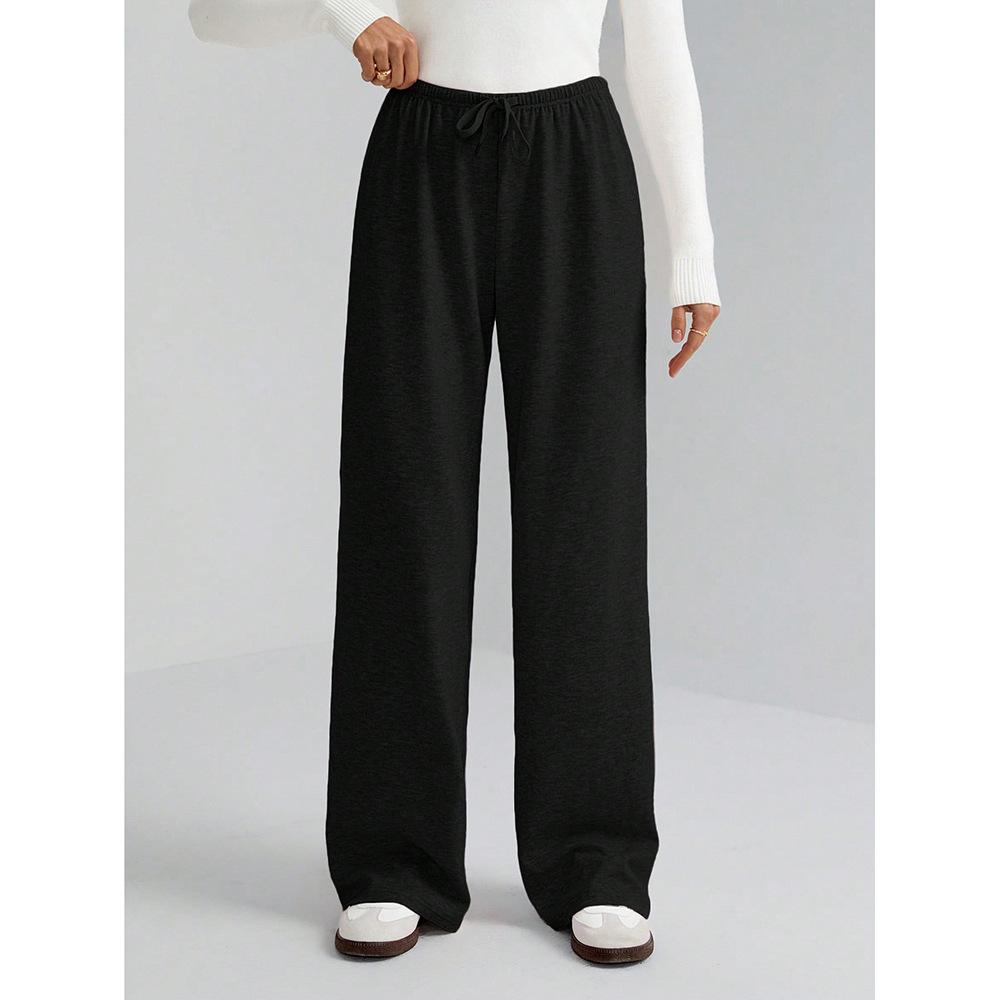 American Simple Casual Pants Women's Front Lace-up Sweatpants Loose Wide-leg Long Pants