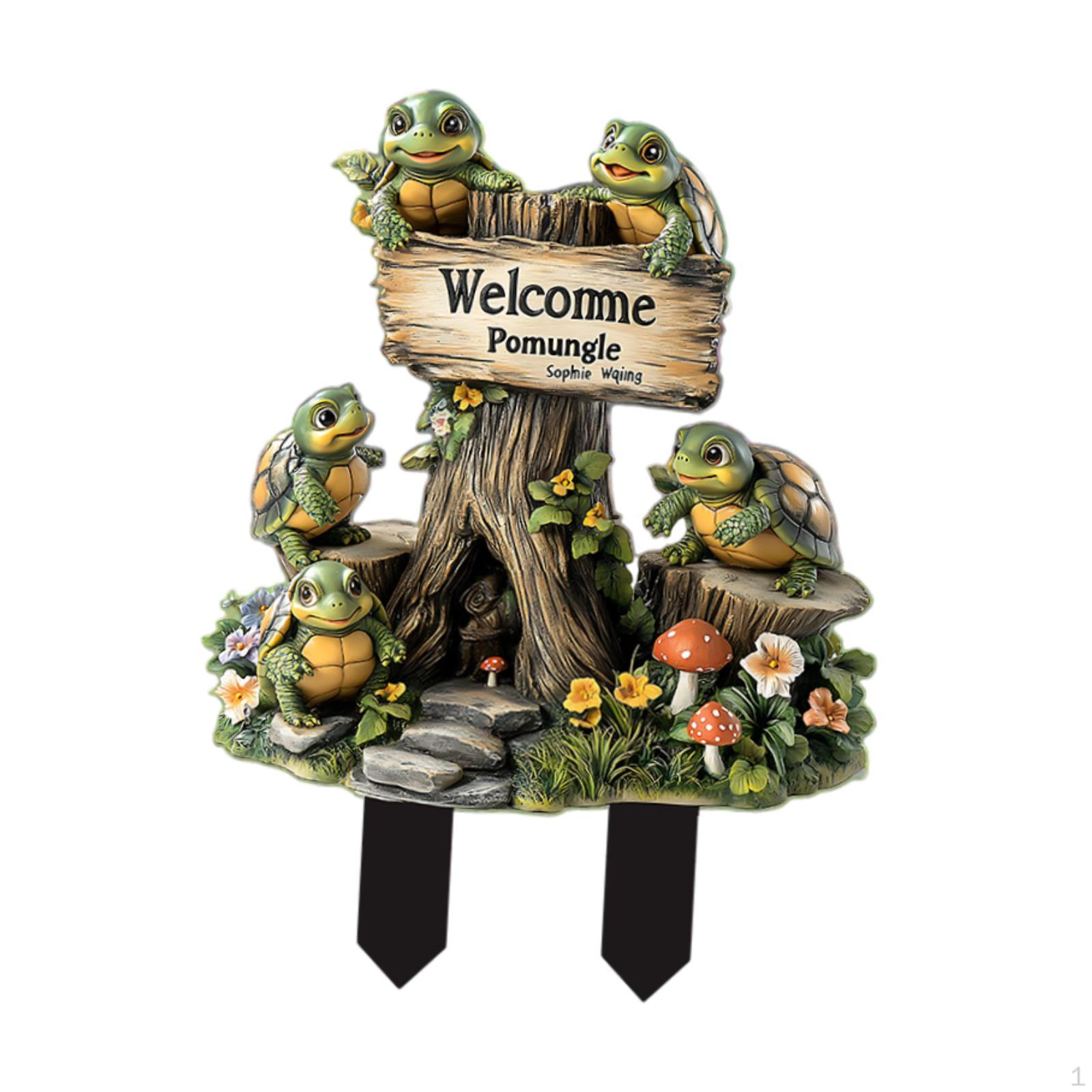 

Черепаха садовый кол декоративная табличка 2D искусство водонепроницаемый милый газон украшение двора украшение для Style A