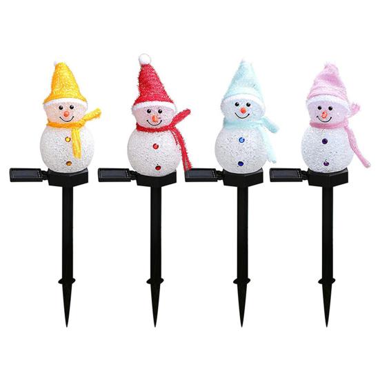 Solar Powered Snowman Stake Light Outdoor Christmas Decoration for Yard Garden & Pathway Auto On/Off Waterproof Festive Atmosphere Lights