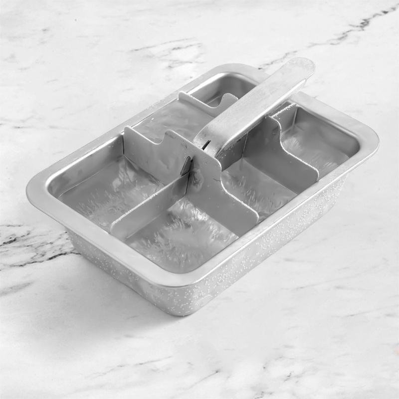 Ice Cubes Mold Stainless Steel Rustproof Easy Cleaning Ice Making Mould with Handle For Cocktails Beverages