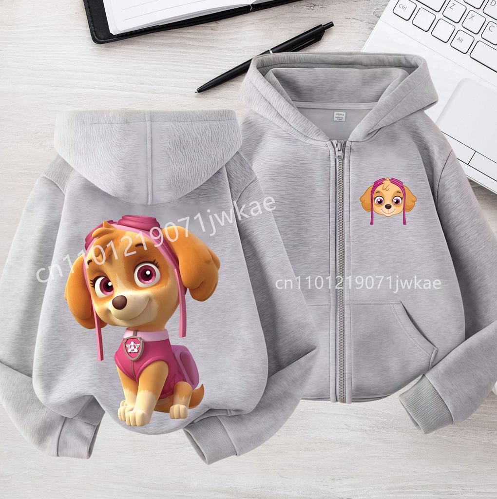 Spring Kids Coat PAW Patrol Children's Zipper-style Hooded Sweatshirt for Boys Girls' Casual Top Casual Shirt with Cartoon Print