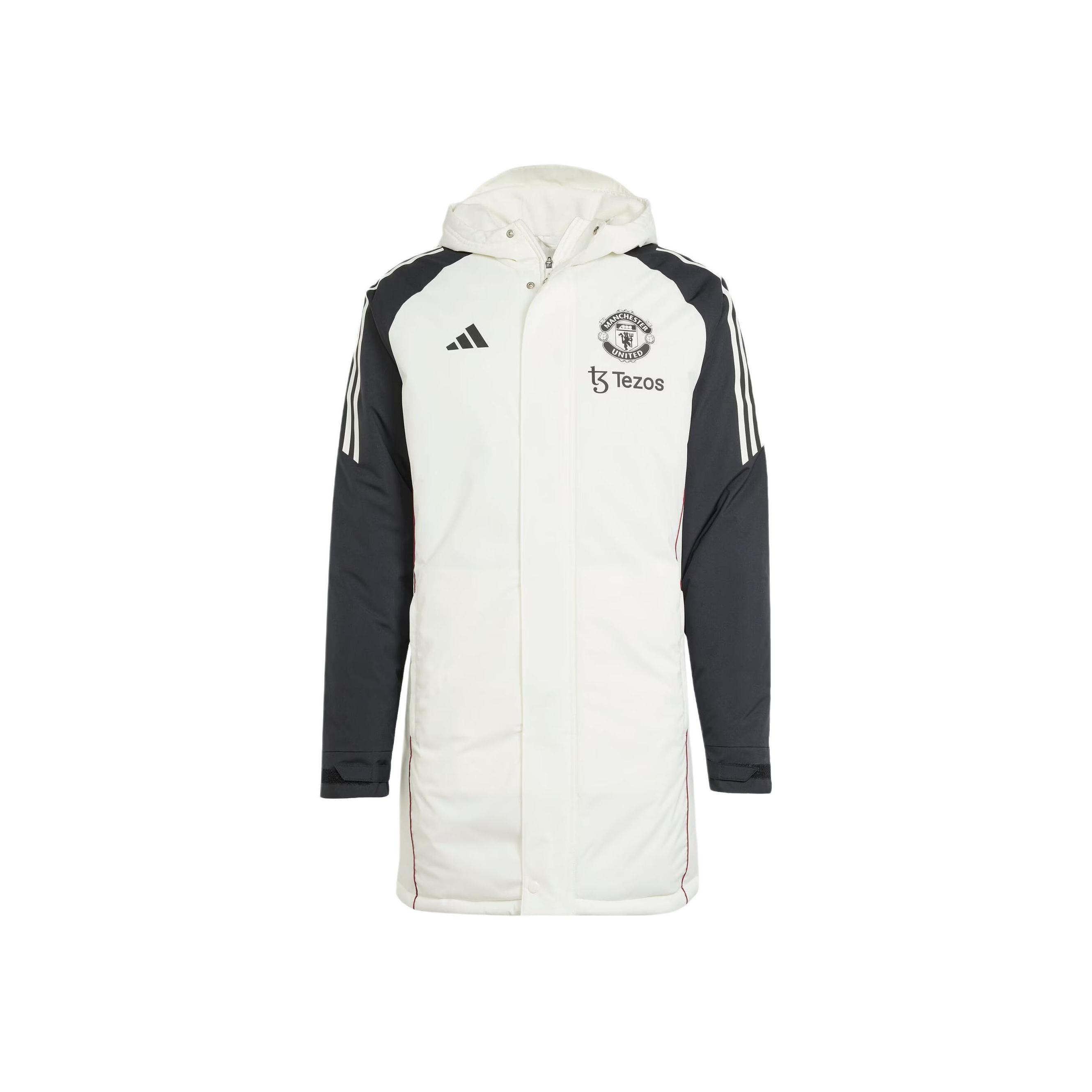 

Adidas Manchester United Sports Lifestyle Series Training Casual Windproof warm Hooded Cotton Jacket Unisex Jacket White JE3724 M