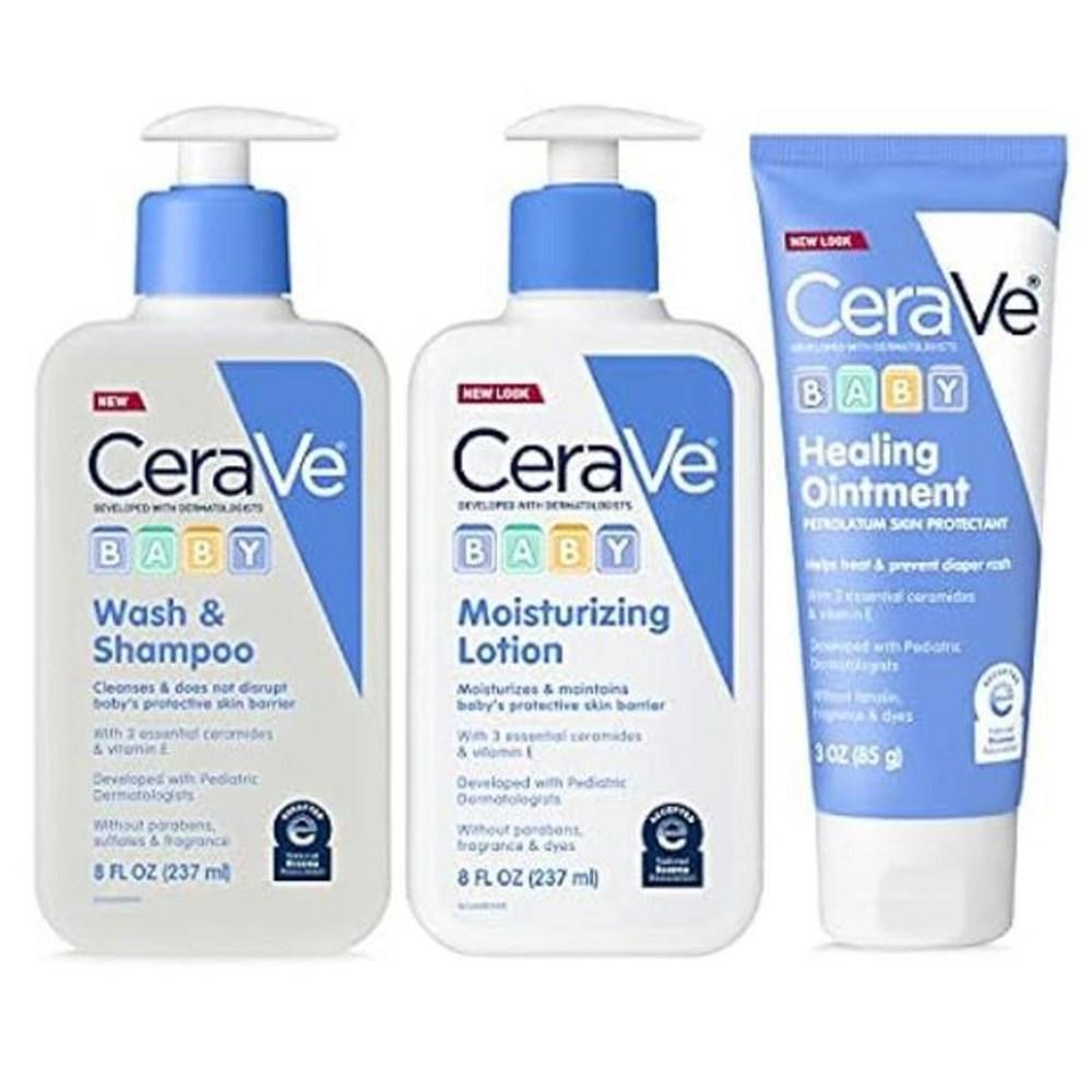 CeraVe USA Unscented Baby Shampoo Trio