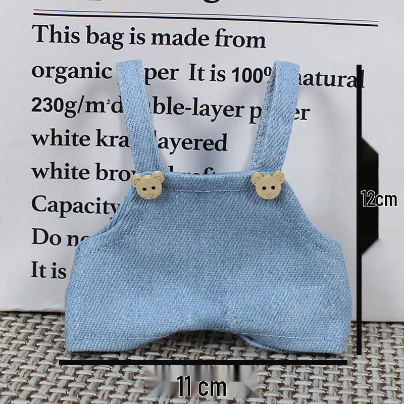 Denim Overalls & Pants for Doll, Bear & Rabbit - Cotton Replacement Clothes & Accessories Set