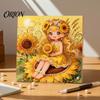 Decorative Tabletop Craft Ornaments Luxury Faux Pearl Rhinestone Painting Kit, 25x25cm DIY Resin Art with Animal Stress Relief Hobbies Floral