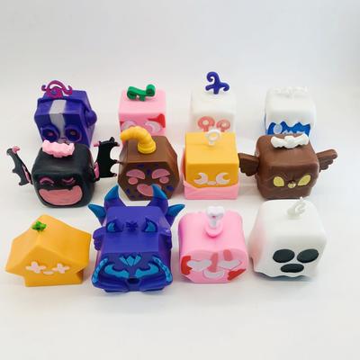 12Pcs/Set Blox Fruits Model Figures Toys Cartoon Square Devil Collection Action Figure Christmas Kid Birthday Gift for Poseable Articulated Scale