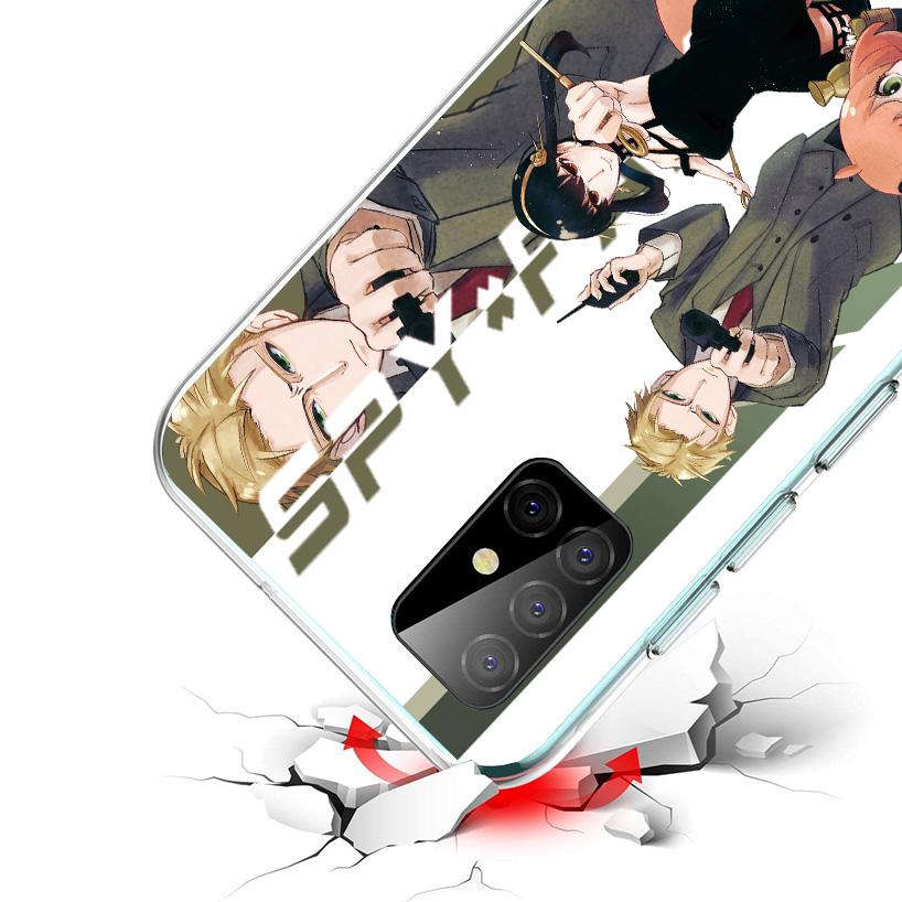 Anime Spy Family Anya Cover Phone Case For Samsung Galaxy A12 A22 A32 A52 A72 A02S Phone Case Note 20 Ultra 10 S10 Plus A51 A71