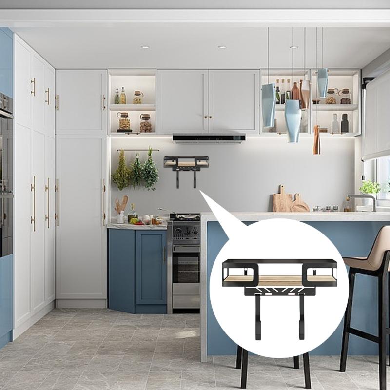 Space Efficient Wall Mounted Iron Holder And Ironing Board Rack Durable Wood Metal Design For Modern Households