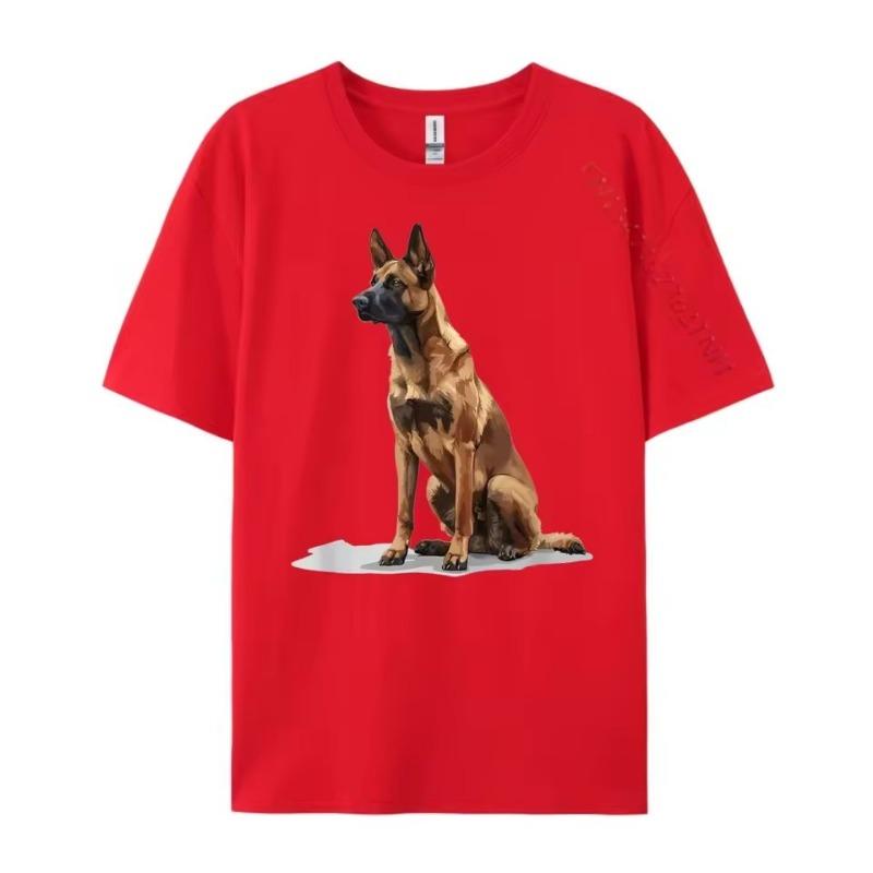 Belgian Malinois Dog Breed Graphic Funny T Shirts Men's Clothes Tops T Shirt National Flag Day 3D Printed Tees