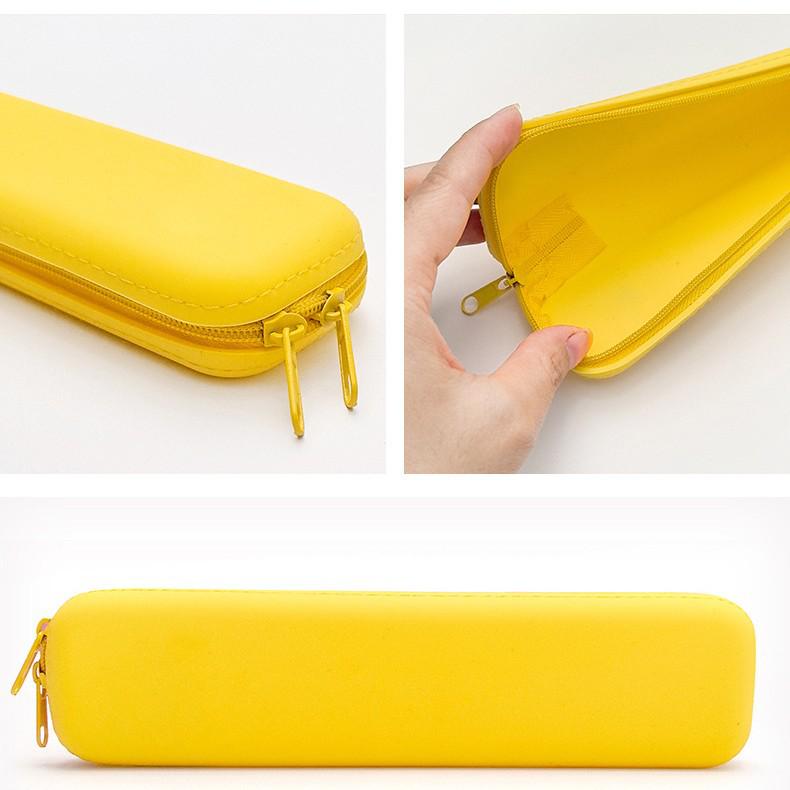 Customizable Silicone Double-Zipper Pencil Case with Logo Printing