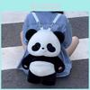 Niedliche Panda Plüschtasche für Mädchen mit Nylon-Innenfutter und Reißverschluss für den täglichen Gebrauch