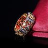 European-American Two-Tone Electroplated Hollow Pattern Ring