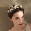 Baroque Butterfly Pearl Crystal AB Crown Tiara Rhinestone Hairband Wedding Hair Accessories Princess Bridal Headpieces