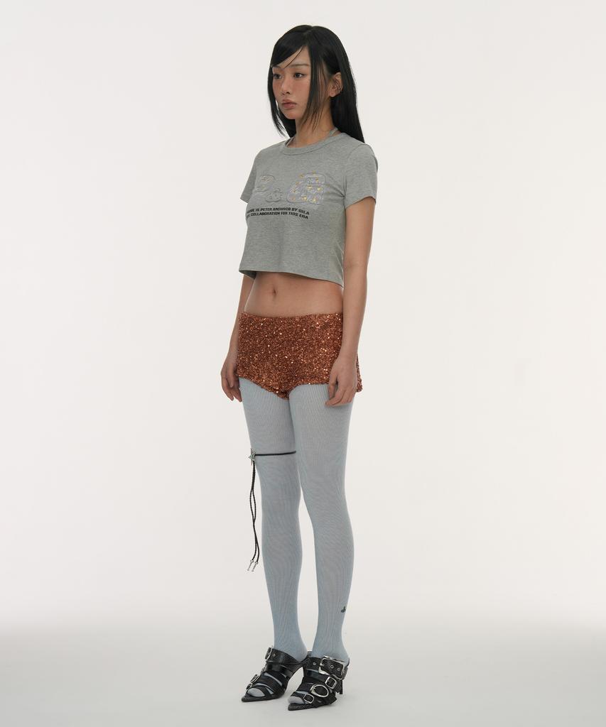 Gillaakaibeu P&G Halter Strap Crop Top_Grey