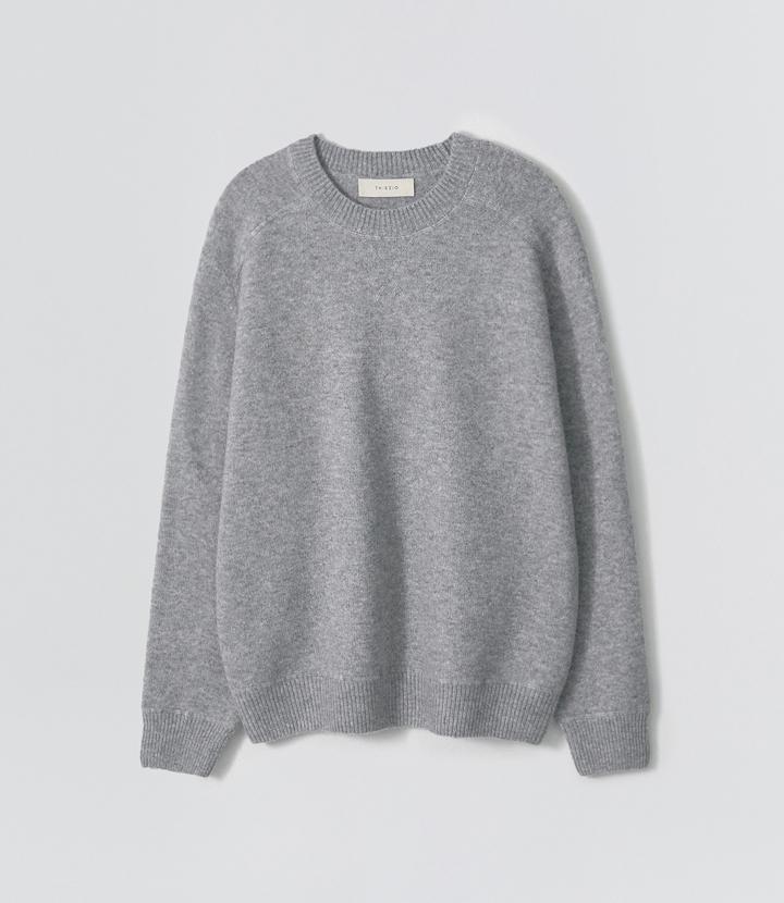 EZIO Plain Round Knit_Melange Gray
