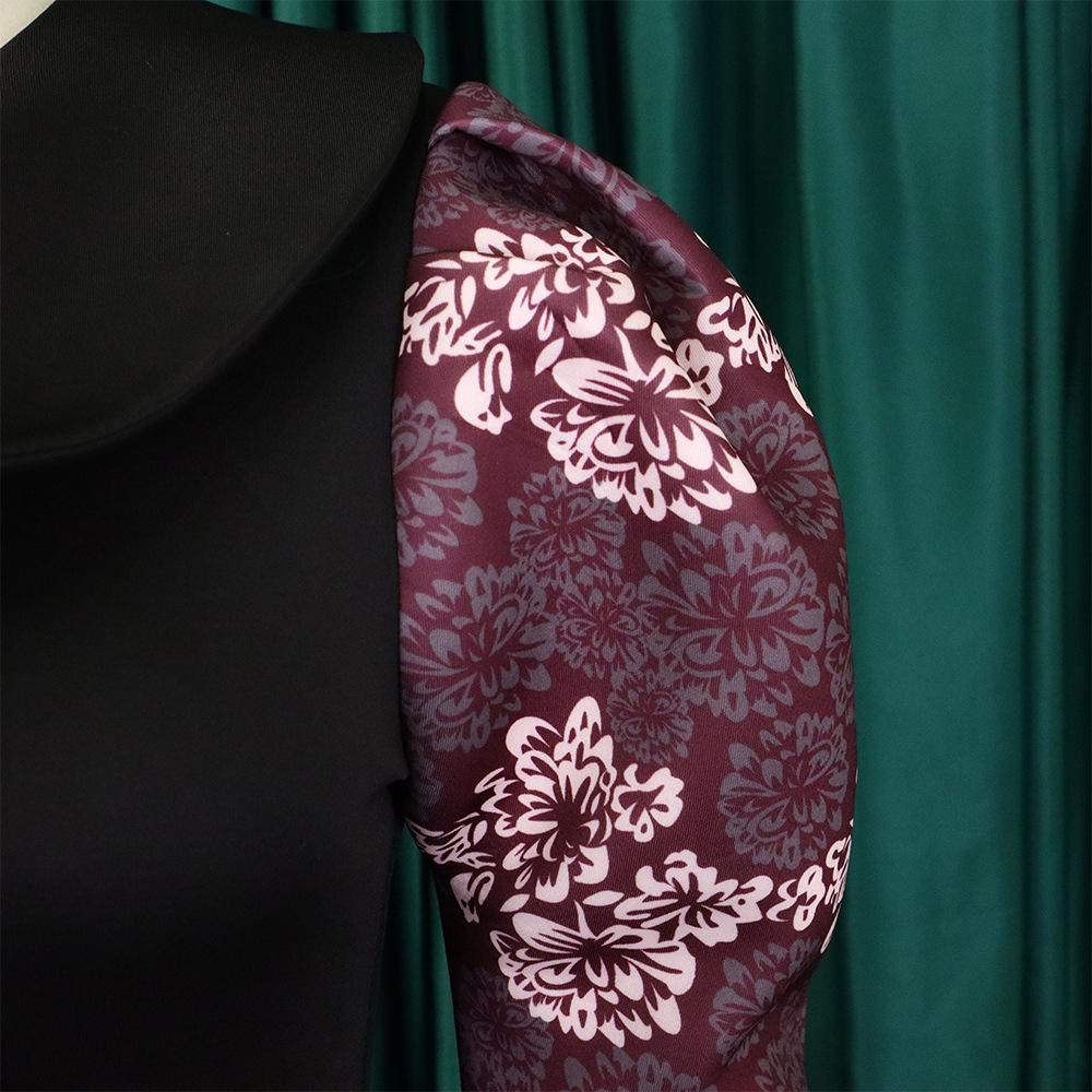 Large Size Women Spring Autumn Fashion Medium Sleeves Dress Ladies Elegant One Piece Patchwork Sheath Dress